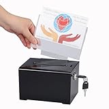 Adir Acrylic Donation Ballot Box with Lock - Secure and Safe Clear Slotted Suggestion Box - Storage Lock Deposit Box with Keys for Cards, Votes, Tickets, Feedback and Money (6.25' x 4.5' x 4')