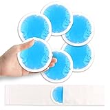 NEWGO Small Ice Packs for Injuries, 6 Pack Round Ice Packs for Face, Hot and Cold Gel Ice Pack Circular Cold Compress with Cloth Backing & Sleeve for Pain Relief, Toothaches, Breast Surgery