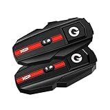 XGP Motorcycle Bluetooth Headset V5.2 with Music Sharing, 1200m Motorcycle Helmet Bluetooth with IP67 Waterproof, Helmet Intercom Communication Systems with Hi-FI Speakers for Snowmobile/ATV, 2 Pack