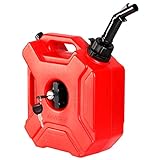 ARCTICSCORPION Upgraded Gas Can, 5L/1.3 Gallon Mountable Motorcycle Gas Can with Snap-in Spout, Mounting Hardware, Lock and Keys Emergency Gas or Water Container for ATV UTV SUV Trailer and Dirt Bike
