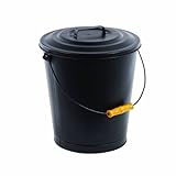 Pleasant Hearth Fireplace Ash Bucket with Lid,Black
