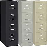 Hirsh Industries Deep 4-Drawer Letter File Cabinet - Putty, 15in.W x 26 1/2in.D x 52in.H, Model Number 16698