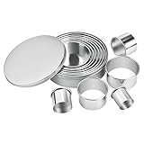 Dacono Round Cookie Press Set, 12 Graduated Circle Pastry Press, Heavy Duty Commercial Grade 18/8 304 Stainless Steel Cookie And Dough Press