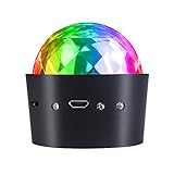Mini Disco Light, Miuko Sound Activated Multi-Color Battery Operated Disco Ball Light, Festival Party Light, Led Stage Light, Car Decoration Light (Portable Battery Powered)