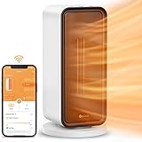 Govee Electric Space Heater, 1500W Smart Space Heater with Thermostat, WiFi & Bluetooth App Control, Works with Alexa & Google Assistant, Ceramic Heater for Bedroom, Office, Living Room, White