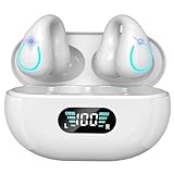 Open Ear Headphones Clip On Mini Earbuds Bluetooth 5.3 Wireless Earbuds 48 Hours Playtime IPX7 Waterproof Sports Bone Conduction Headphones Bluetooth for Workout Driving Walking with iPhone Android