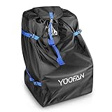 YOOFAN Car Seat Travel Bag for Airplane - Waterproof Carseat Carrier with Full Protective Cover, Adjustable Side Straps and 4 Buttom Pads - Universal Infant Car Seat Bags for Air Travel