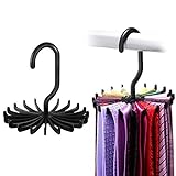 IPOW 2 Pack Updated Twirl Tie Rack Belt Hanger Holder Hook for Closet Organizer Storage