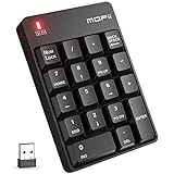MOFII Wireless Number Pad - 2.4G Numeric Keypad Silent 19 Keys USB Keypads, Portable Financial Accounting Numpad 10 Key for Laptop/Notebook/Surface Pro/PC - Black