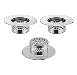 CNSZNAT Bathroom Sink Strainer (3 Pack), Bathtub Drain Cover Lavatory Sink Drain Strainer Hair Catcher for Laundry Utility RV Sink, Stainless Steel Drain Filter. Fit Hole Size from 1.25' to 1.60'