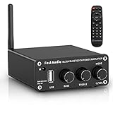 Fosi Audio BL20A 200W Bluetooth 5.0 Home Audio Stereo Amplifier Hi-Fi Mini Class D Integrated Amp with U-Disk/3.5MM AUX/RCA Input and Remote Control for Home Passive Theater Speaker with Power Supply