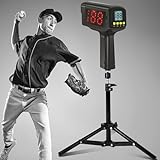 WEEPALM Baseball Radar Gun with Tripod, Speed Radar Gun for Baseball Softball, LED+LCD Larger Display,Handheld or Hand Free Speed Sensors Baseball Speed Training Equipment for All Baseball Players