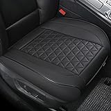 Black Panther 1 Pair Luxury Faux Leather Car Seat Covers Front Bottom Seat Cushion Covers, Anti-Slip and Wrap Around The Bottom, Fit 95% of Vehicles - Black