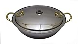 JapanBargain 2615, Shabu Shabu Hot Pot Pan Japanese Traditional Stainless Steel Hotpot Cooking Pot with Chimney, 26cm, Made in Japan