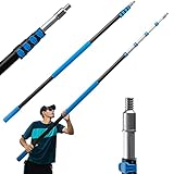 6-24 ft Long Telescopic Extension Pole, Multi-Purpose Extendable Pole with Universal Twist-on Metal Tip, Lightweight Sturdy Aluminum Telescoping Pole for Painting, Dusting and Window Cleaning