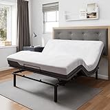 GOLDORO Ergonomic Queen Size Adjustable Bed Base, Wireless Remote Control, Whisper Quiet Durable Motor, Independent Head and Foot Incline, Fabric Covered