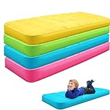 Leyndo Kids Air Mattress Bulk Toddler Inflatable Bed Blow up Camping Sleeping Pad 61.81 x 25.98 x 9.06 Inches Kid Inflatable Airbed for Kids Aged 3-10 Years Old (4, Many Colors)