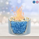 Concrete Tabletop Fire Pit Bowl - Smores Maker Tabletop Indoor Fire Pit Table Top Firepit Mini Fire Pit Smokeless Fire Pit Alcohol Fire Pit Tabletop Portable Fire Pit Mini Fire Pit House Warming Gift…