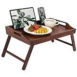 ROSSIE HOME Bamboo Wood Bed Tray, Lap Desk with Phone Holder - Fits up to 15.6 Inch Laptops and Most Tablets - Java - Style No. 78002, Medium