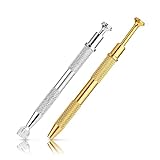 Bewudy 2Pcs Piercing Ball Grabber Tool, Stainless Steel Jeweler's Pick Up Tool, 4 Prongs Holder Diamond Claw Grabber Pick Up Tool, Tweezers Grabber For Tiny Objects IC Chip Electronic Components