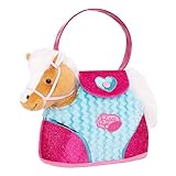 Pucci Pups by Battat – Beige Horse with Blue Stripes and Pink Pony Bag (ST8274Z) 10 inches