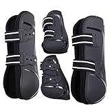 CareMaster Sturdy and Shock-Absorbing Soft Lining Horse Tendon Boots Open Front/Fetlock Boot for Horse Set of 4