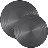 WUWEOT Gas Stove Diffuser Set of 2, 9.3'' & 11'' Range Heat Diffuser Plate, Aluminum Gas Reducer Flame Guard Simmer Ring Plate, Round Fast Defrosting Tray, Protects Pot Cookware Accessories