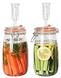 YARWELL Fermentation Kit - 1.5 Liter Fermenting Jar with Airlock and Weight - 2 Pack