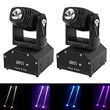 DJ Lights Moving Head U`King Mini LED Moving Head Light RGBW Stage Lighting Beam Spot Lights by DMX 512 Sound Activated Control for Wedding Disco Party Indoor (2 Pack)