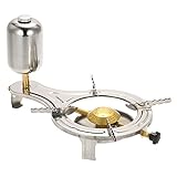 Lixada Liquid Alcohol Camping Stove Newest Design Stainless Steel Foldable Backpacking Stove Alcohol Gasifier Burner for Outdoor Picnic Hiking Cooking