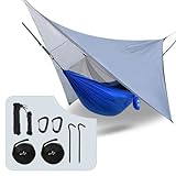 Oak Creek LV2 Lightweight Backpacking and Camping Hammock with Accessories. Single, 1 Person Hammock Includes Mosquito Net, Tree Straps and Rain Fly