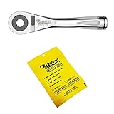 1 x SabreCut MRSC01 Mini Micro Ratchet 1/4' Hex Stainless Steel Professional 72 Tooth Gear Hand Ratchet Wrench