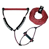 Airhead Trick Handle Wakeboard Rope, 4 Sections, 75-Feet, Red