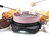 JoyMech Electric S'mores Maker Tabletop Indoor, Marshmallow Roaster Machine, Includes 4 Forks, Excellent Gift for Adults and Kids in Holidays, Birthday Parties and Christmas (Pink)