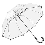 Siepasa Women’s Clear Bubble Transparent Umbrella-Auto Open Clear Dome Umbrella with Classic hook Handle for gentlemen and ladies wedding, bridal parties, outing and large group gathering, graduation, prom, or everyday city walking.(Black)