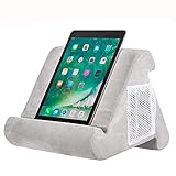 Soft Tablet Stand with Net Pocket - Universal Multi-Angle Book Rest Reading Pad Support Cushion Tablet Wedge Holder - Lazy Holder for eReaders, Magazines, Kindle, Smartphones (Grey)