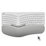 Nulea RT05A Wireless Ergonomic Keyboard, Split Keyboard with Wrist Rest, USB-C Charging, 7-Color Backlight, Natural Typing, Bluetooth and USB Connectivity, Compatible with Windows/Mac