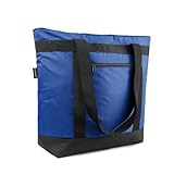 BeeGreen Dark Royal Blue Insulated Cooler Bag with Handles Oversized Sturdy Leakproof Freezer Shopping Tote for Groceries to Keep Food Cold and Warm Heavy Duty Thermal Food Delivery Bag