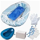 MINIVON Bedpan Set with 30 Disposable Liners, Super Absorbent Pads and Gloves - Pack 30 Count - Bed Pan for Elderly Women Females Bedridden Patients, Bedpan for Men