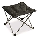 Guide Gear Camping Chair Foot Stool, Folding, Collapsible, Portable Footrest, Black