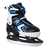 Adjustable Ice Skates for Kids Boys Girls, Soft Padding and Reinforced Ankle Support Ice Hockey Skates Suitable for Outdoor and Skating Rinks Blue Size 6 7 8
