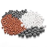 Filtration Stone Bead Balls for Filter Shower Head - Mineral Stone Beads for Purifying Water (Red Gray White)