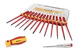 HURRICANE Upgrade 1000V Insulated Electrician Screwdriver Set, All-in-One Premium Professional 15-Pieces CR-V Magnetic Square Phillips Slotted Pozi Torx Screwdriver