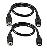Wpeng Qaoquda (2-Pack) Mini USB Male to 3.5mm Female Audio Cable for Active Clip Mic Microphone Adapter Cord-1Feet
