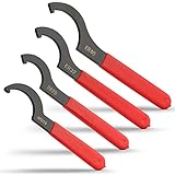 Ocasar Coilover Wrench Spanner, 4PCS Non-Slip Spanner Wrench Set, Professional Universal Rubber Handle Wrench Spanner Tool for Floor Heating Pipes and Cars Walnut