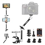 11' Adjustable Magic Arm DSLR Mirrorless Action Camera Camcorder Smartphone LCD Monitor Video Vlog Rig w/ Clamp Holder Mounts fit for GoPro iPhone