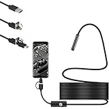 USB Snake Inspection Camera, 2.0 Mp Ip67 Waterproof USB C Borescope, Type-c Scope Camera with 6 Adjustable Led Lights Endoscope Camera for Android, PC's Endoscope Camera