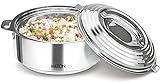 Milton Galaxia 2500 Insulated Stainless Steel Casserole, 2500 ml | 84 oz| 2.6 qt. Thermal Serving Bowl, Keeps Food Hot & Cold for Long Hours, Elegant Hot Pot Food Warmer Cooler, Silver