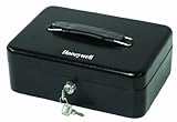 HONEYWELL - 6112 Standard Steel Cash Box with Key Lock, Black