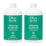 Dr. Brite Natural Whitening Vitamin C Mouthwash with Mint and Activated Coconut Charcoal (16 Fl Oz) (Pack of 2)